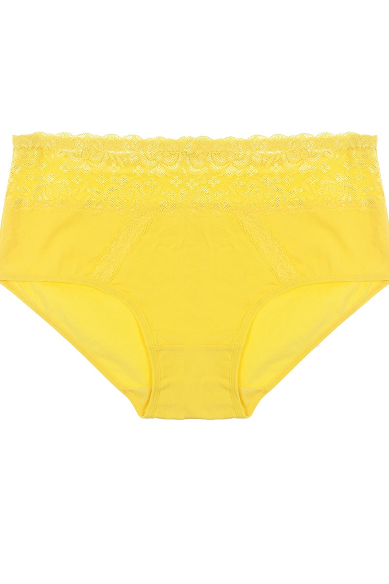 Lace thong with mesh band