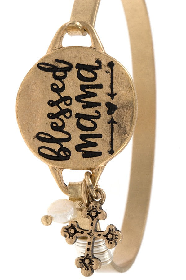 Blessed mama bangle bracelet