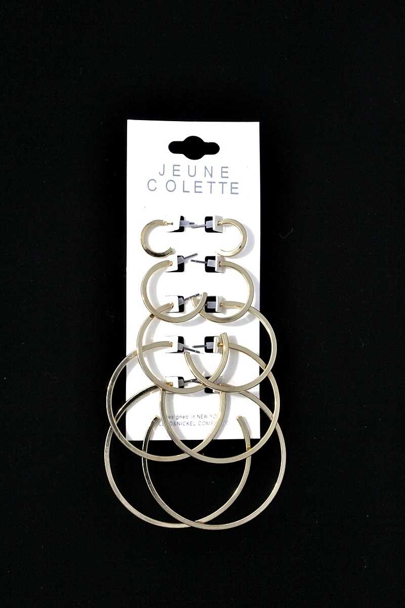 Multi open hoop earring set