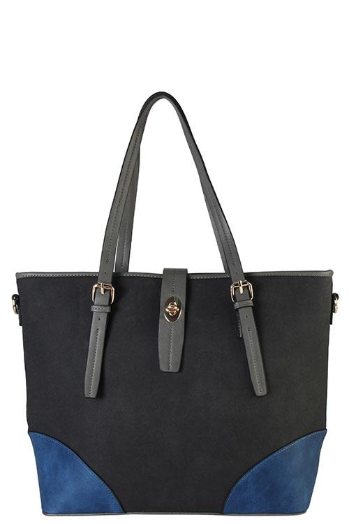 Designer two tone tote bag