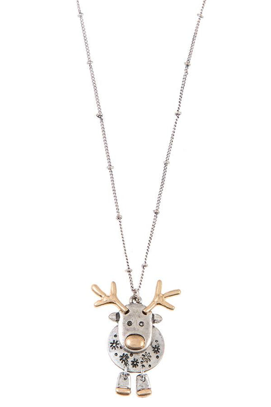 Reindeer pendant necklace set