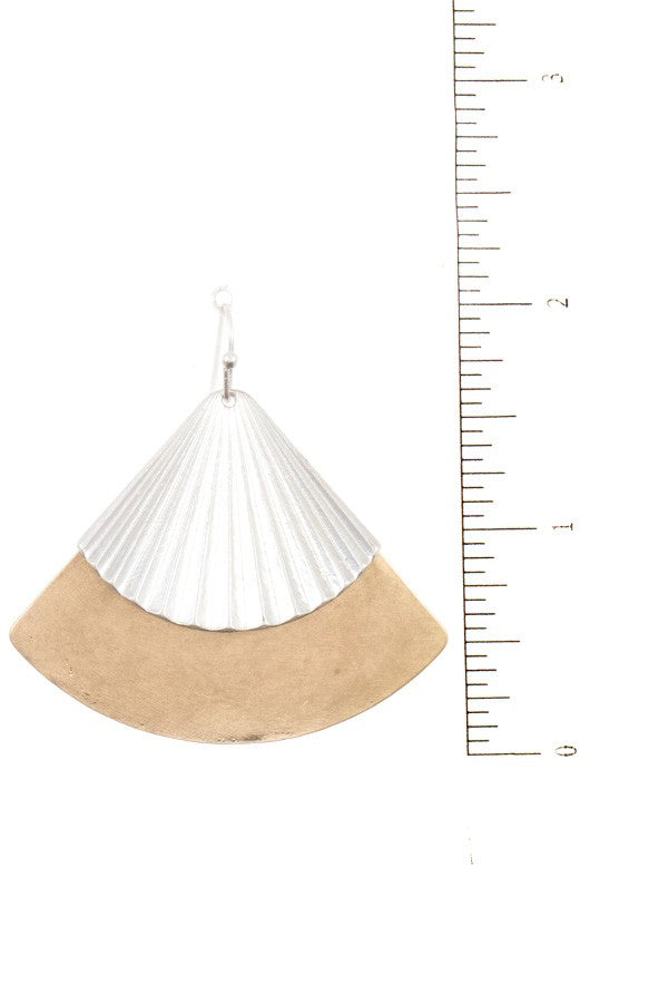 Drop fan shape dangle earring