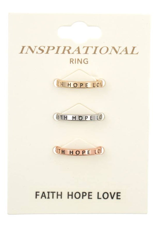 Faith hope love ring set