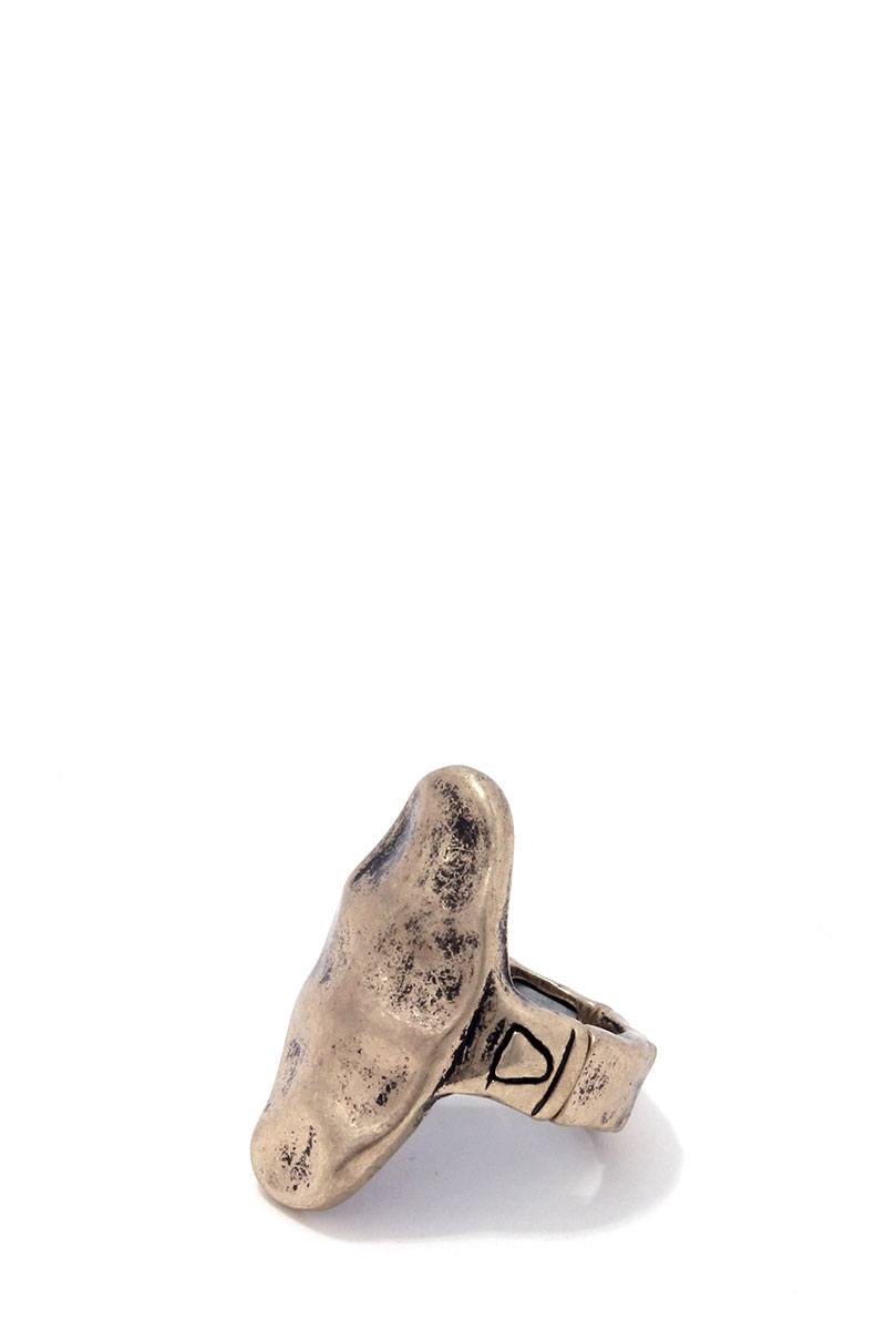 Rustic hammered oval shape stretch ring