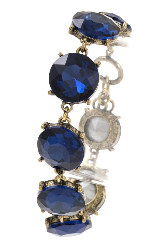 Faceted round gem stone bracelet