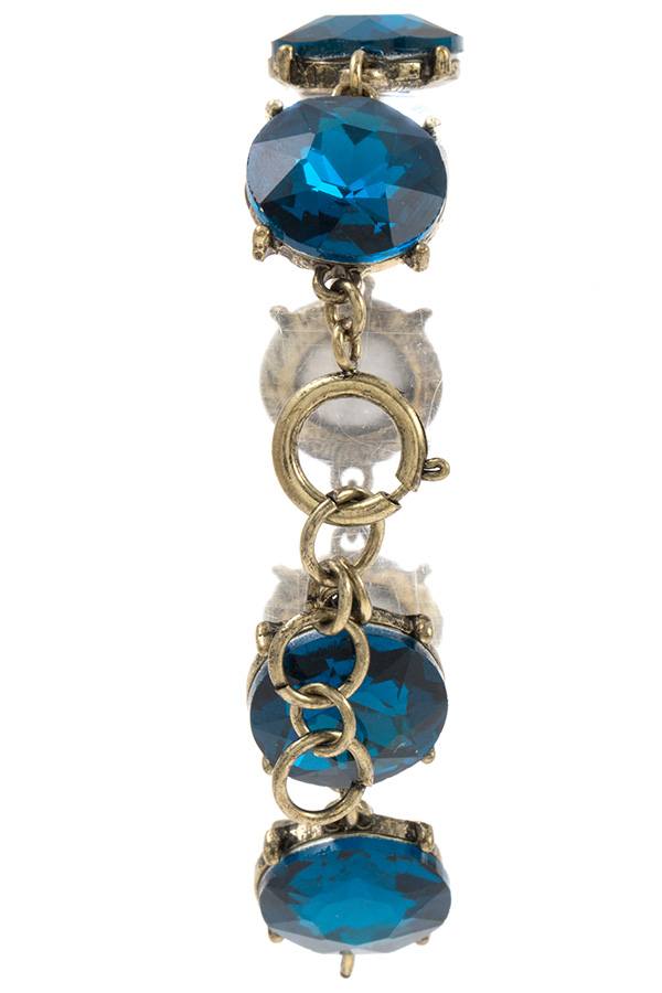 Faceted round gem stone bracelet