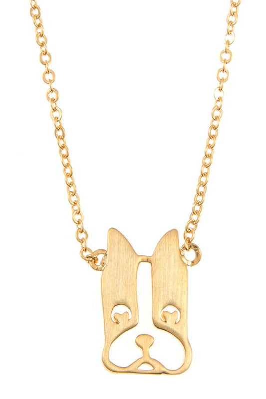 Dog outlined pendant necklace