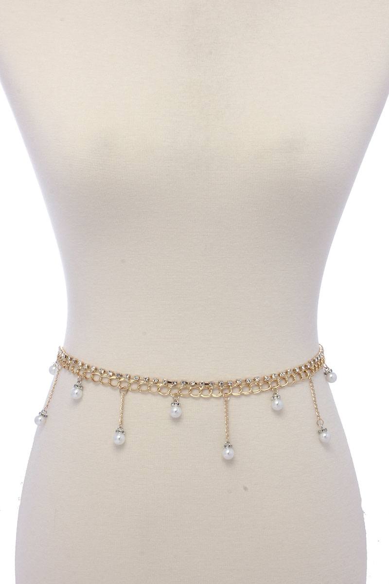 Pearl chain dangle belt