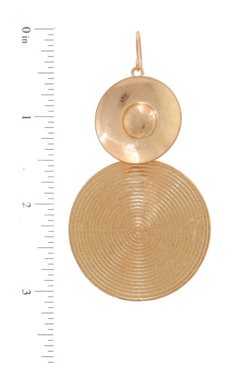 Rustic double circle drop earring