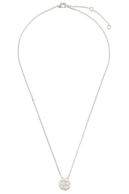 Etched soccer ball pendant necklace