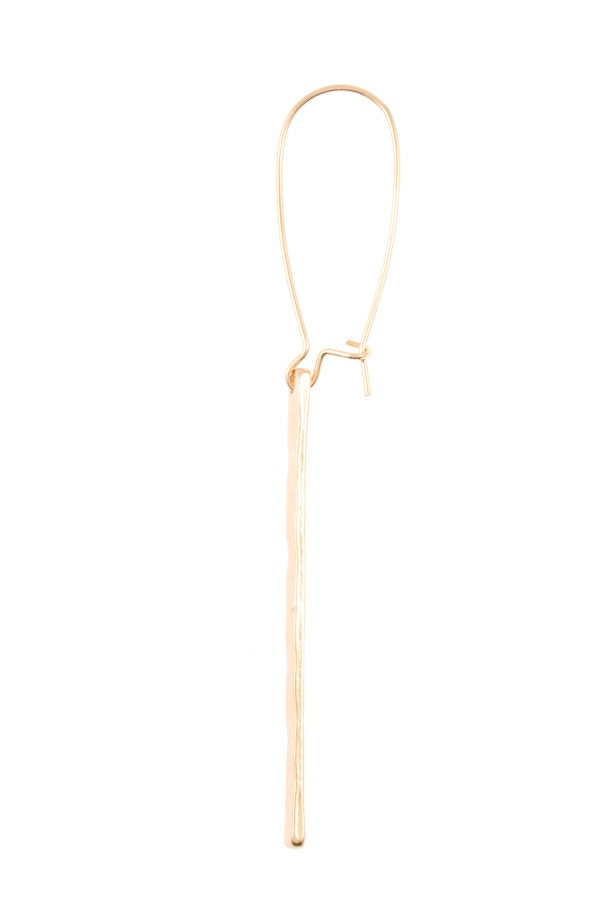 Hammered drop bar dangle earring
