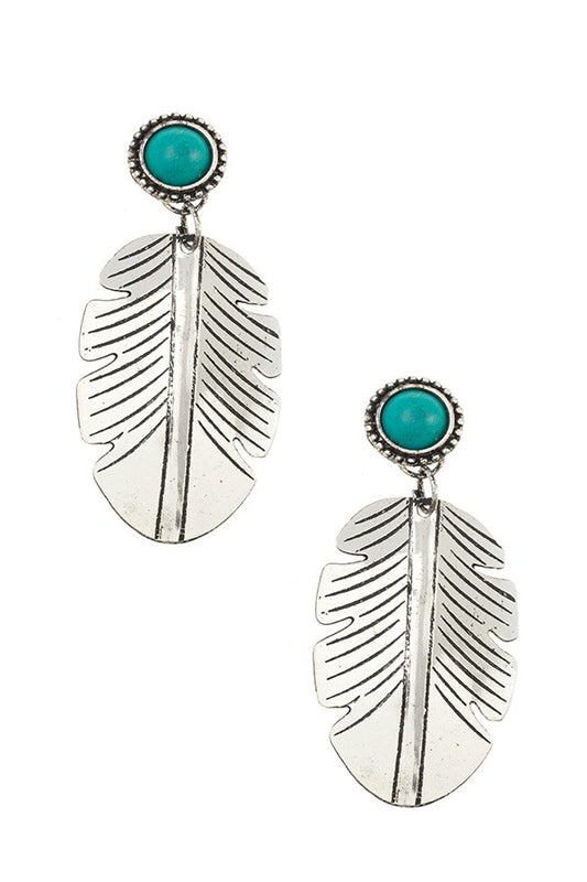 Etched lead drop dangle earring