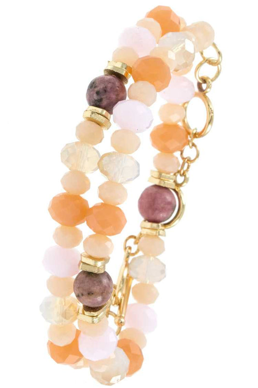 Multi semi precious stone beads bracelet