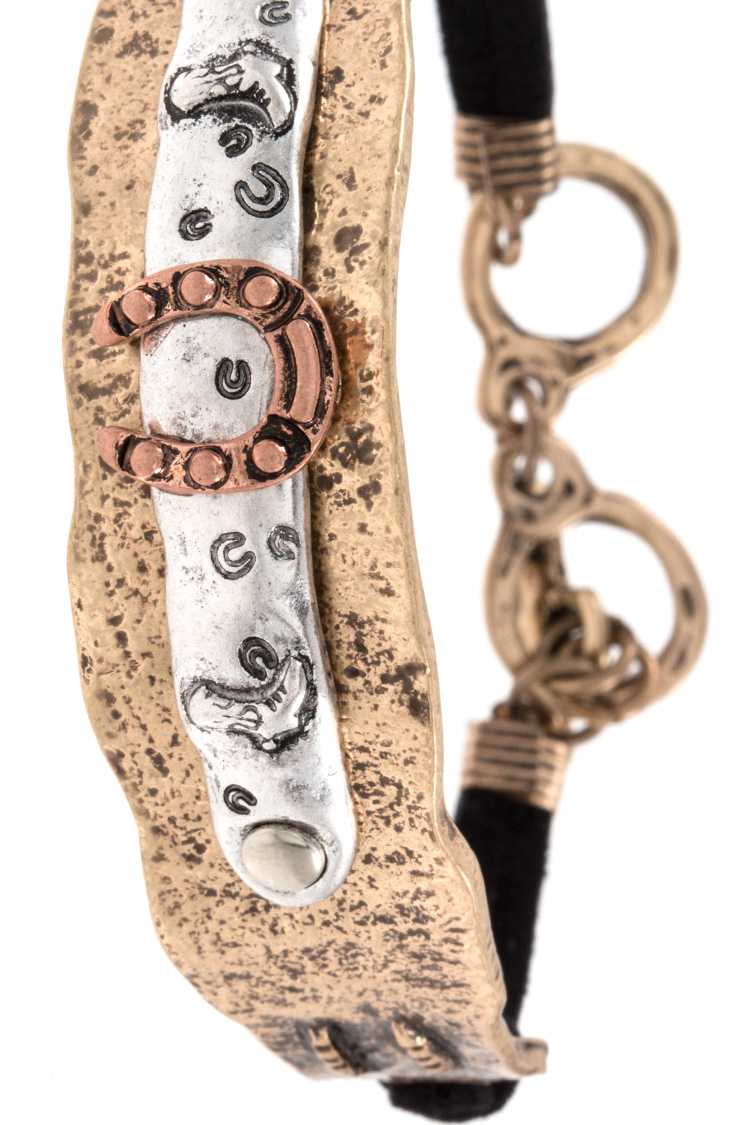 Horseshoe accent cuff bracelet