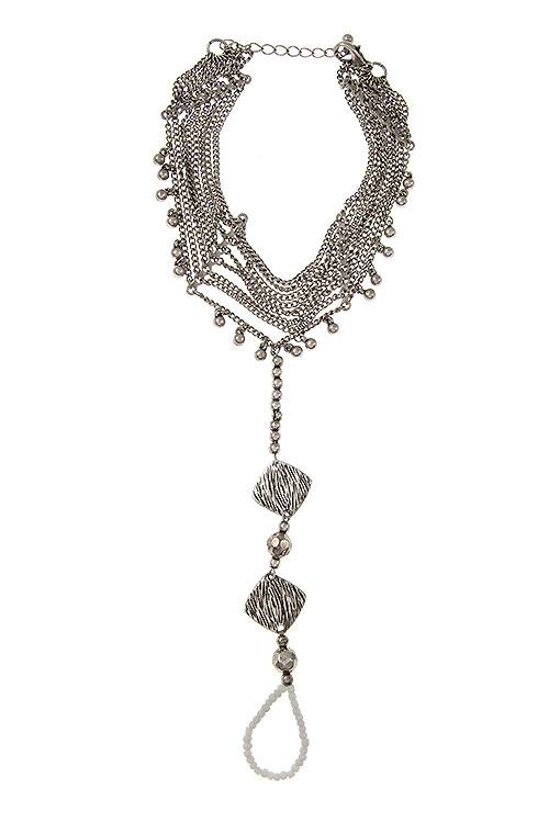 Multi draped bead accent anklet