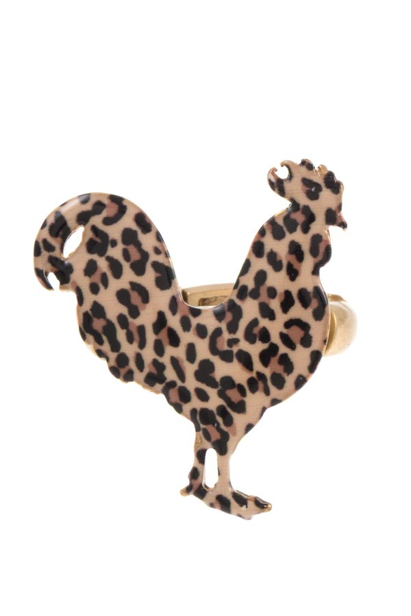 Animal print chicken ring