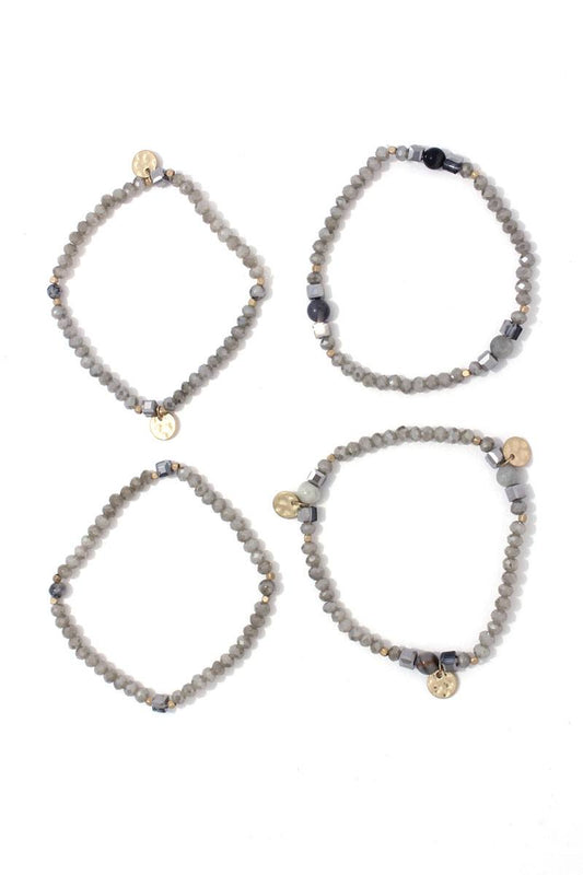 Beaded stretch bracelet set