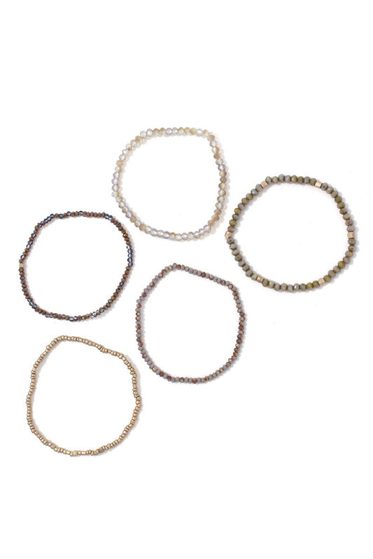 Beaded stretch bracelet set