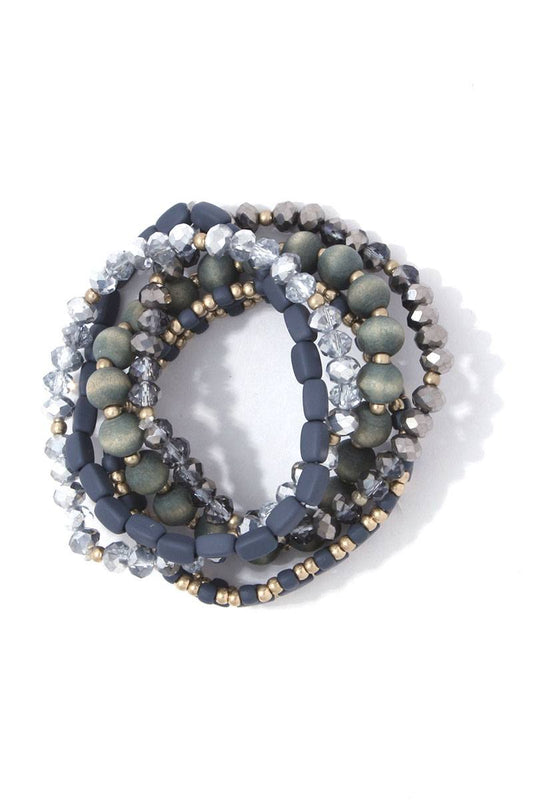 Beaded stretch bracelet set