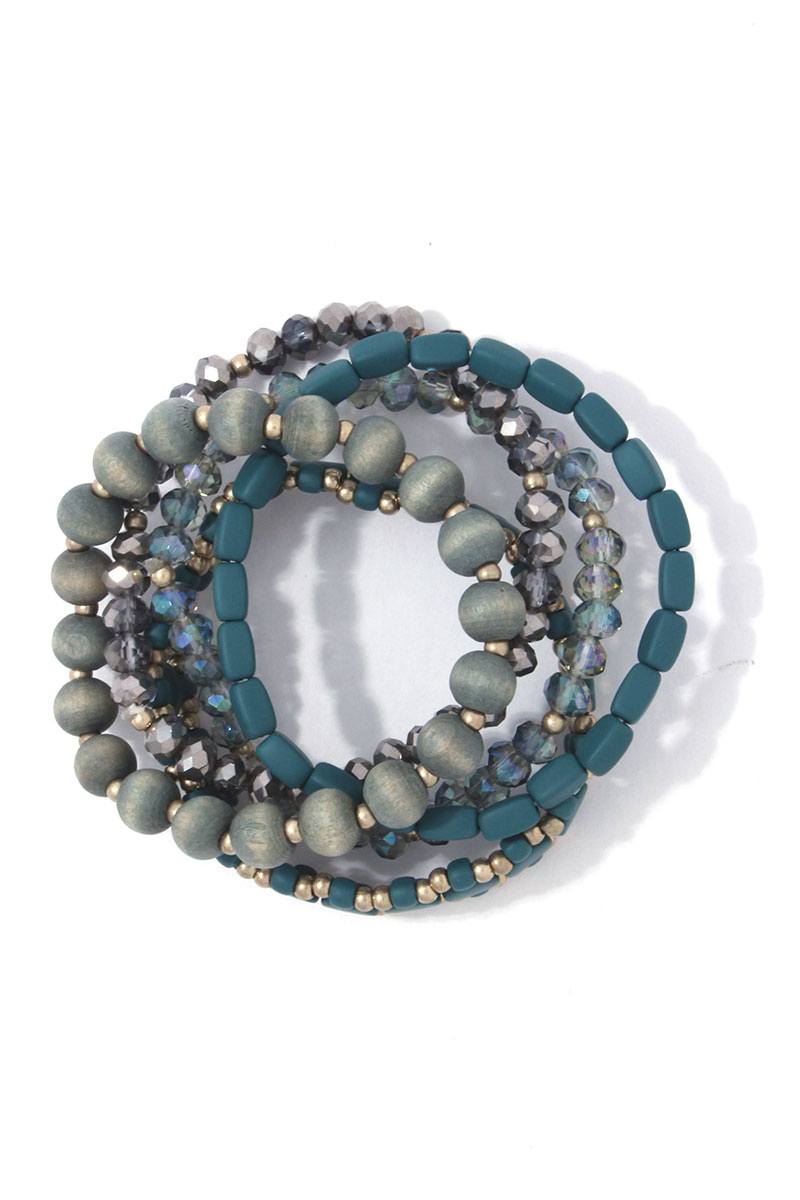 Beaded stretch bracelet set