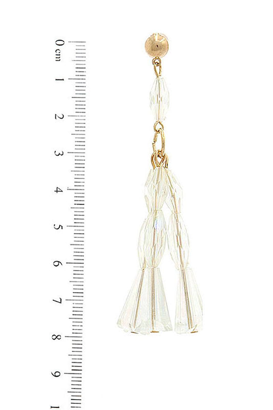 Lucite linked metal post drop earring