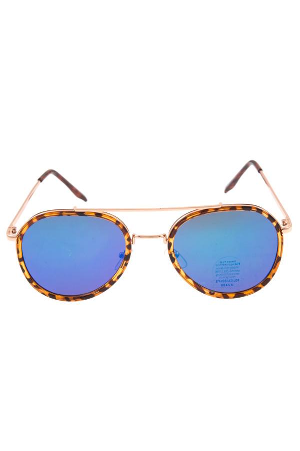 Color lens double accent framed sunglasses