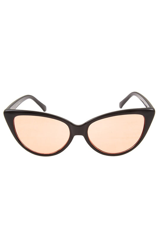 Color lens cat eye framed sunglasses