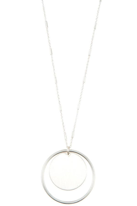 Double circle pendant necklace set