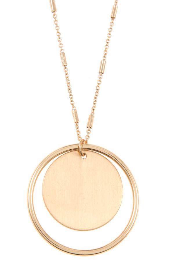 Double circle pendant necklace set