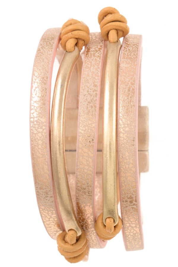 Multi row metal accent bracelet