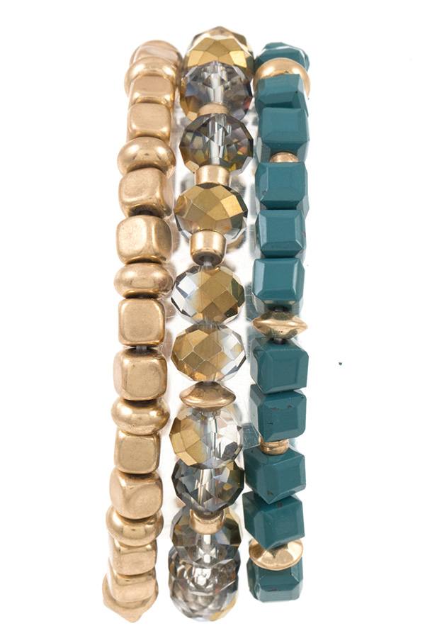 Glass bead mix bracelet