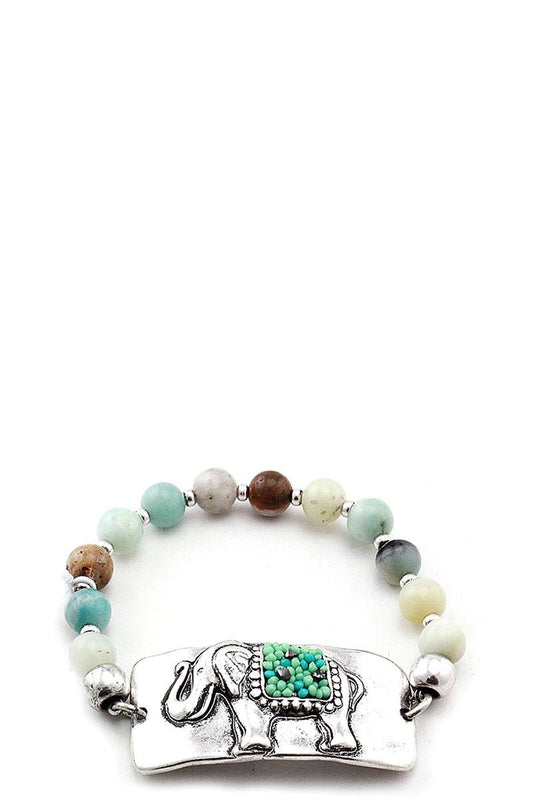 Fashion beaded elephant bracelet