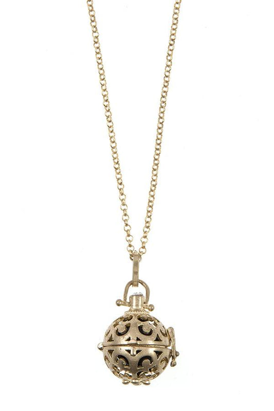 Filigree orb pendant necklace