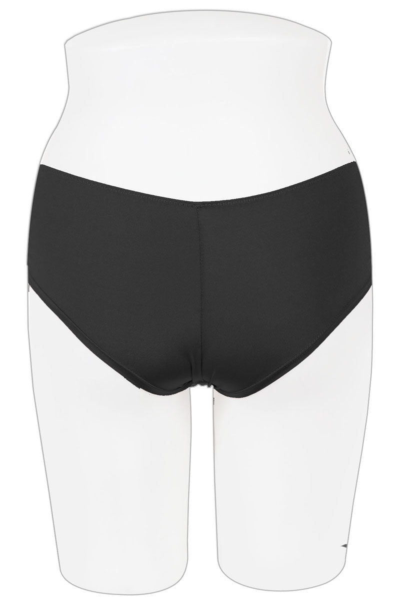 Microfiber & mesh keyholes hipster