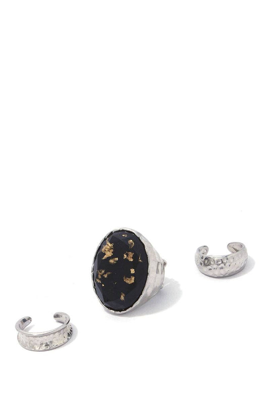 Oval Shape Stretch Ring Set