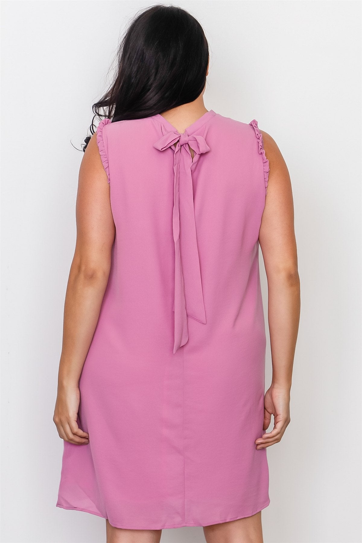 Plus Size Ruffle Tie Back Dress