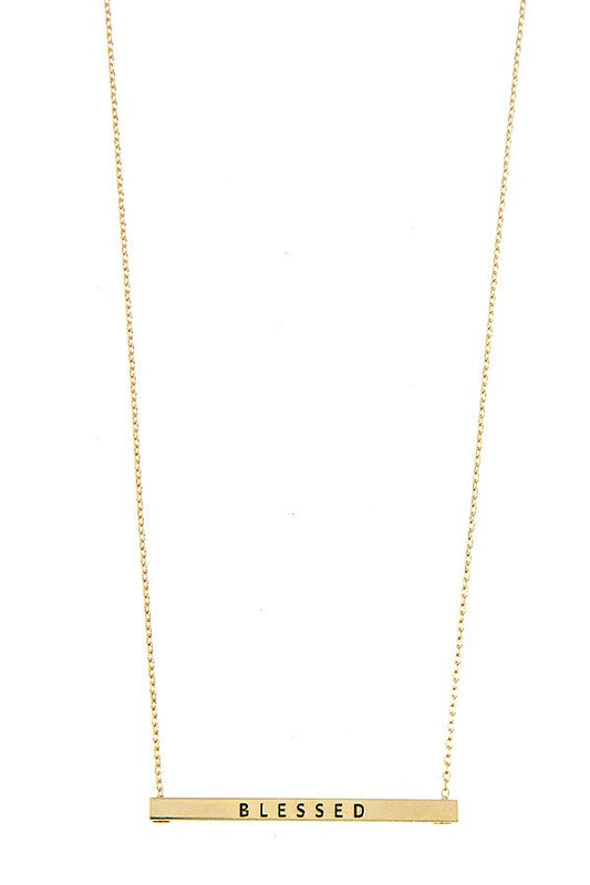 Blessed Bar Pendant Necklace