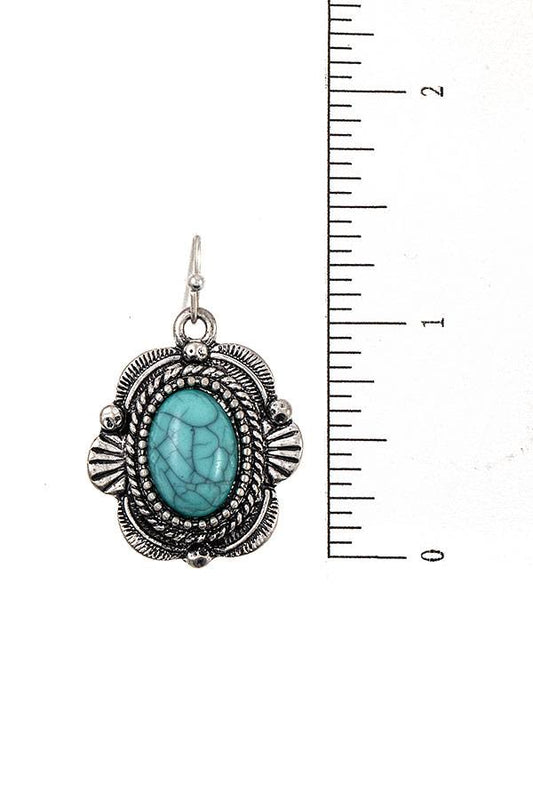 Faux Gem Framed Dangle Earring