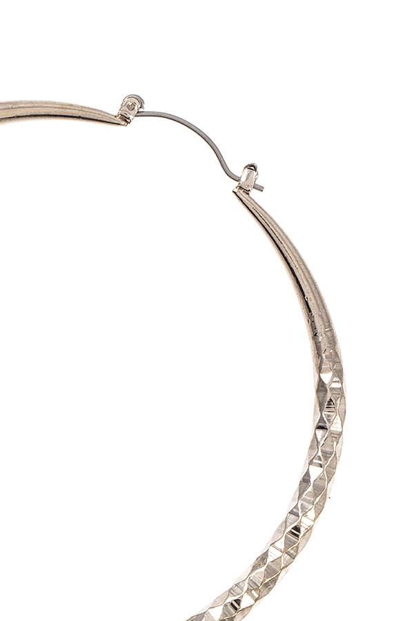 Diamond Textured Hoop Earring