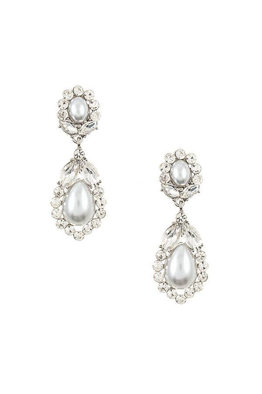 Crystal Gem Dangle Clip On Earring
