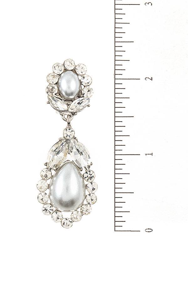 Crystal Gem Dangle Clip On Earring