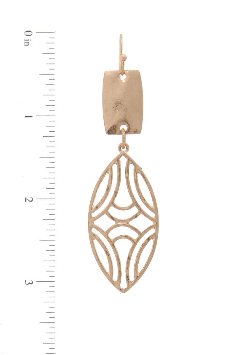 Pointed Oval Shape Post Drop Earring