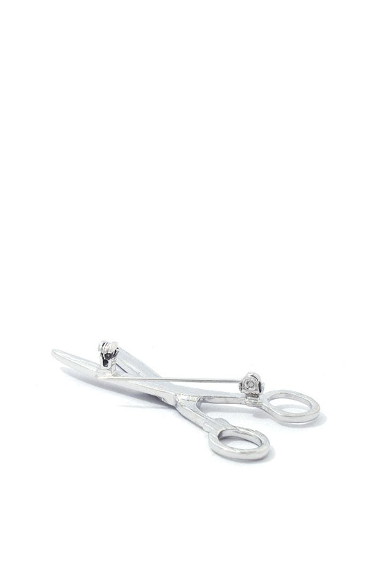 Rhinestone Scissors Brooch