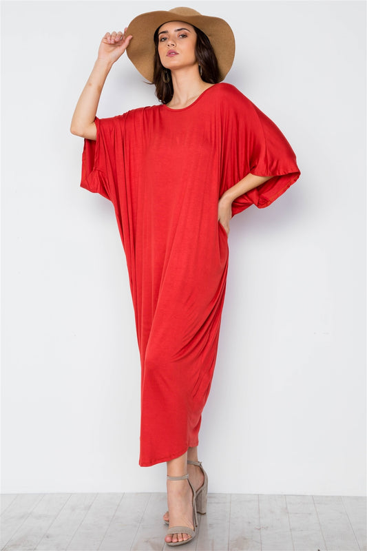 Basic Loose Fit Maxi Shirt Dress