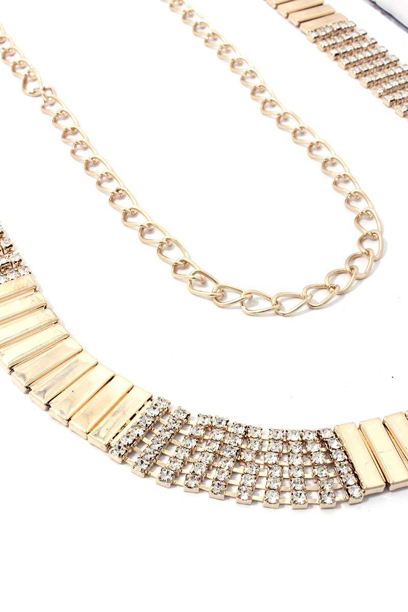 Rhinestone Metal Chain Belt