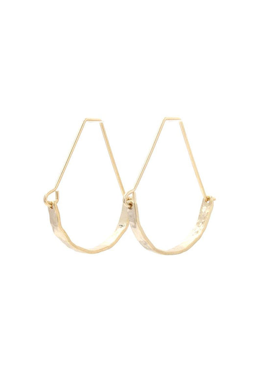 Hammered Metal Drop Earring