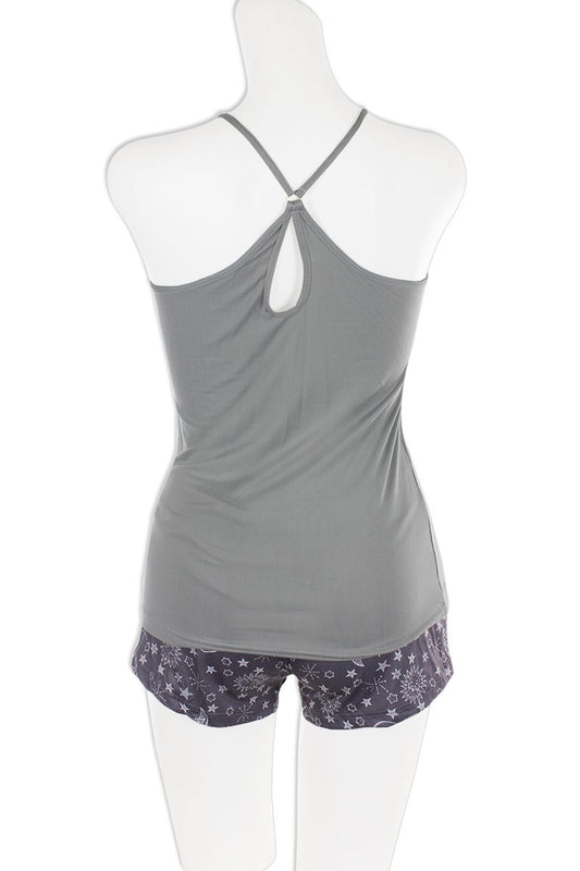 Brushed Knit Keyhole Cami And Shorts Set