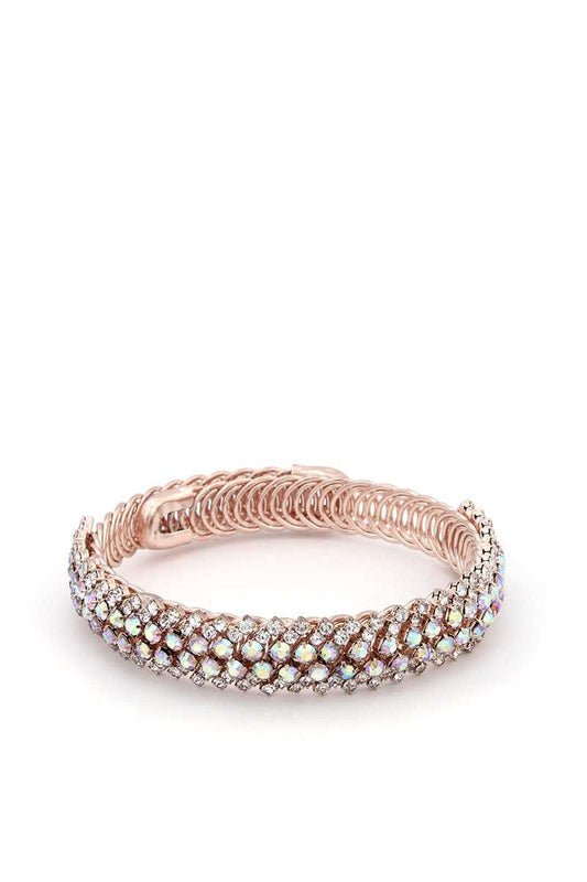 Flexible Rhinestone Metal Bracelet