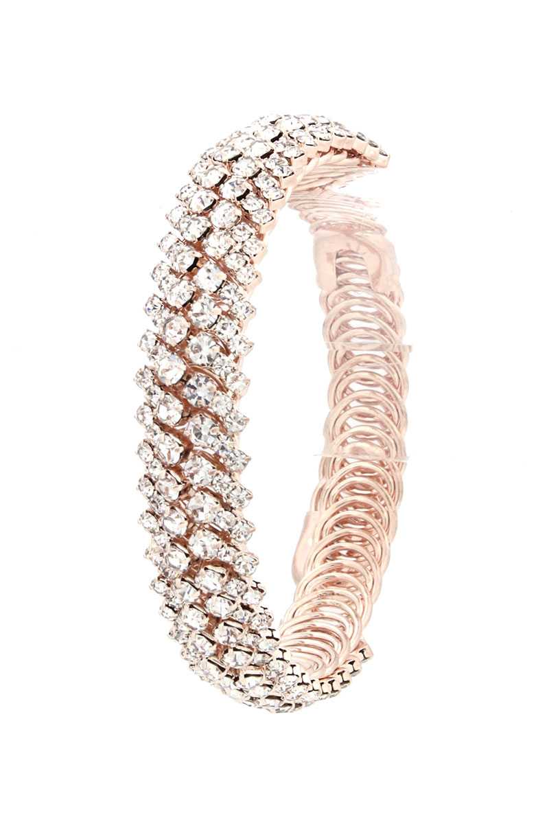 Flexible Rhinestone Metal Bracelet