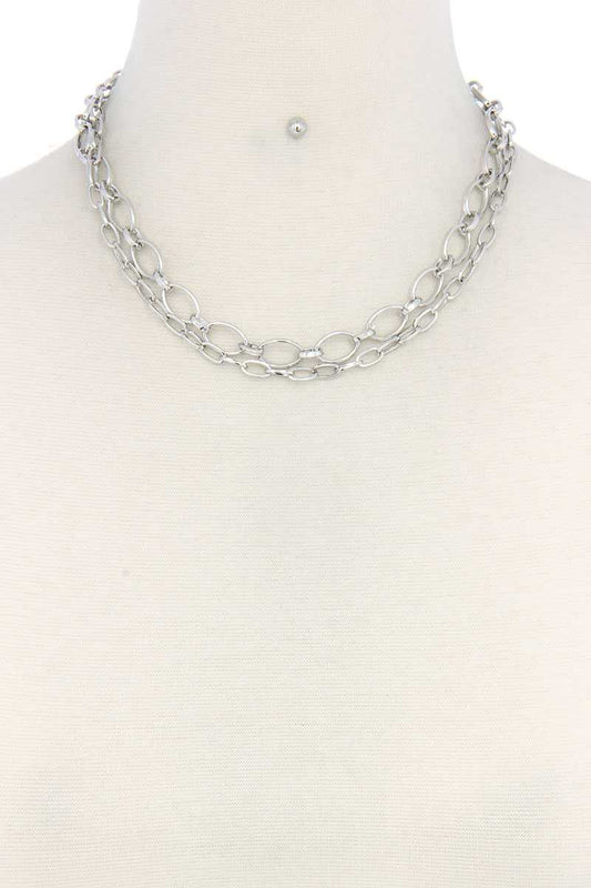 Metal Chain Layered Necklace